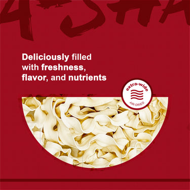 A-SHA Healthy Ramen Noodles, Extra-Wide Knife Cut Style Noodles with Sesame Paste Sauce, Vegetarian Noodles, Flat, Extra-Wide Noodles, 1 Bag, 4 Servings
